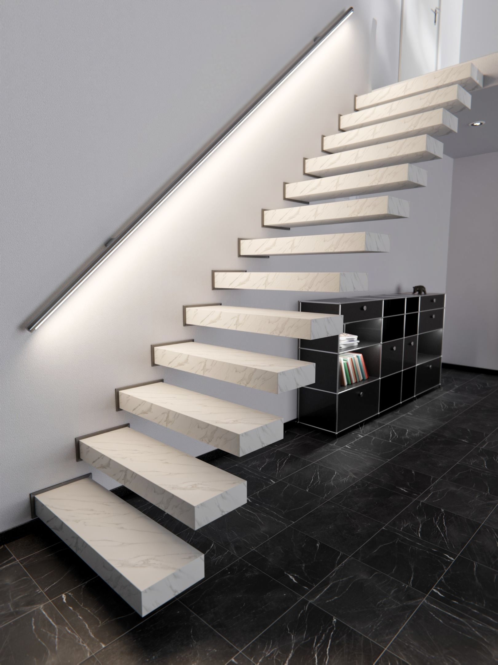 Cover Styl'® NE31 Blanco Estatuario — vinilo piedra aplicado en interior, vista 3